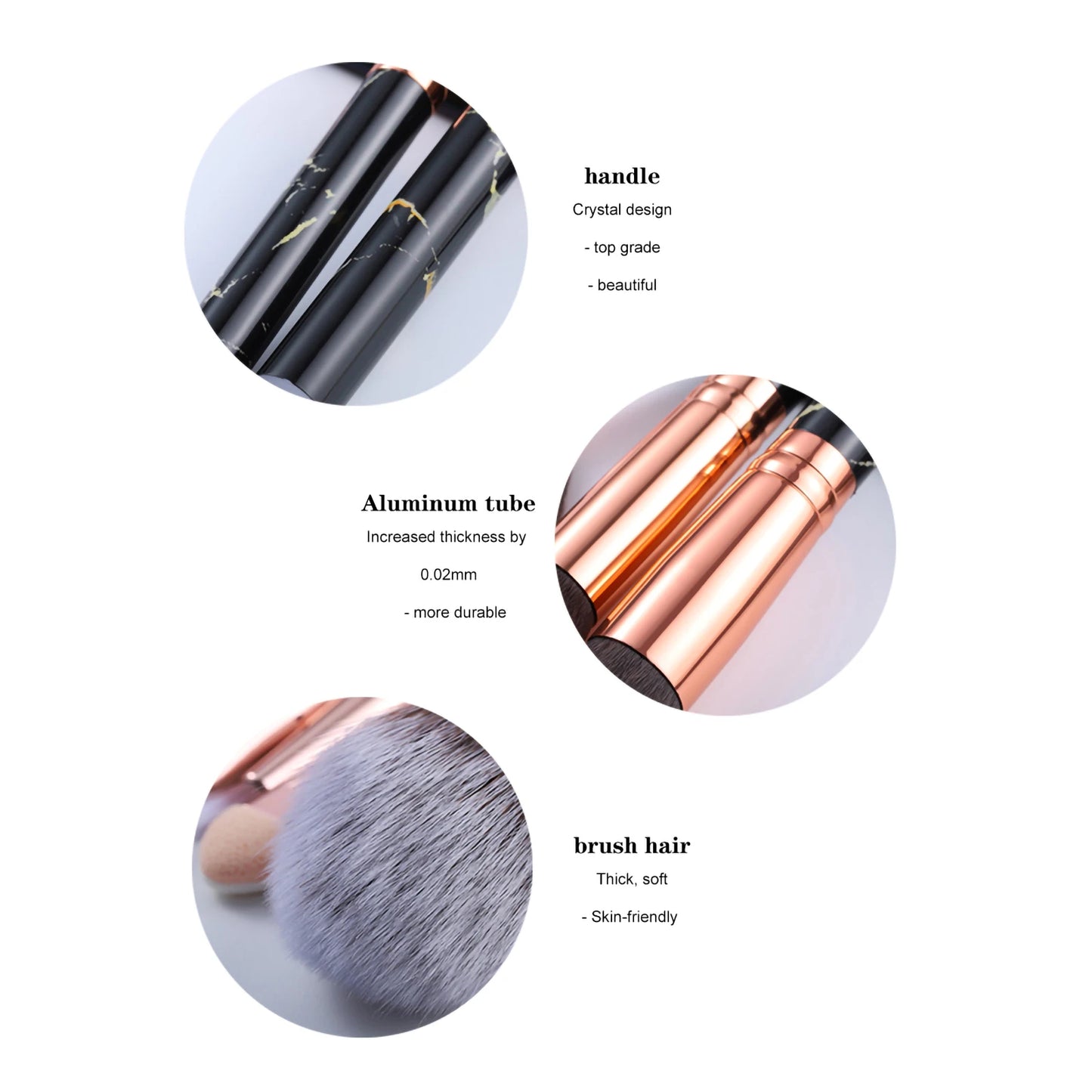 Cardie B15pcs Marble makeup brushes set with makeup sponges with Face washing brush make up brushes makeup tools